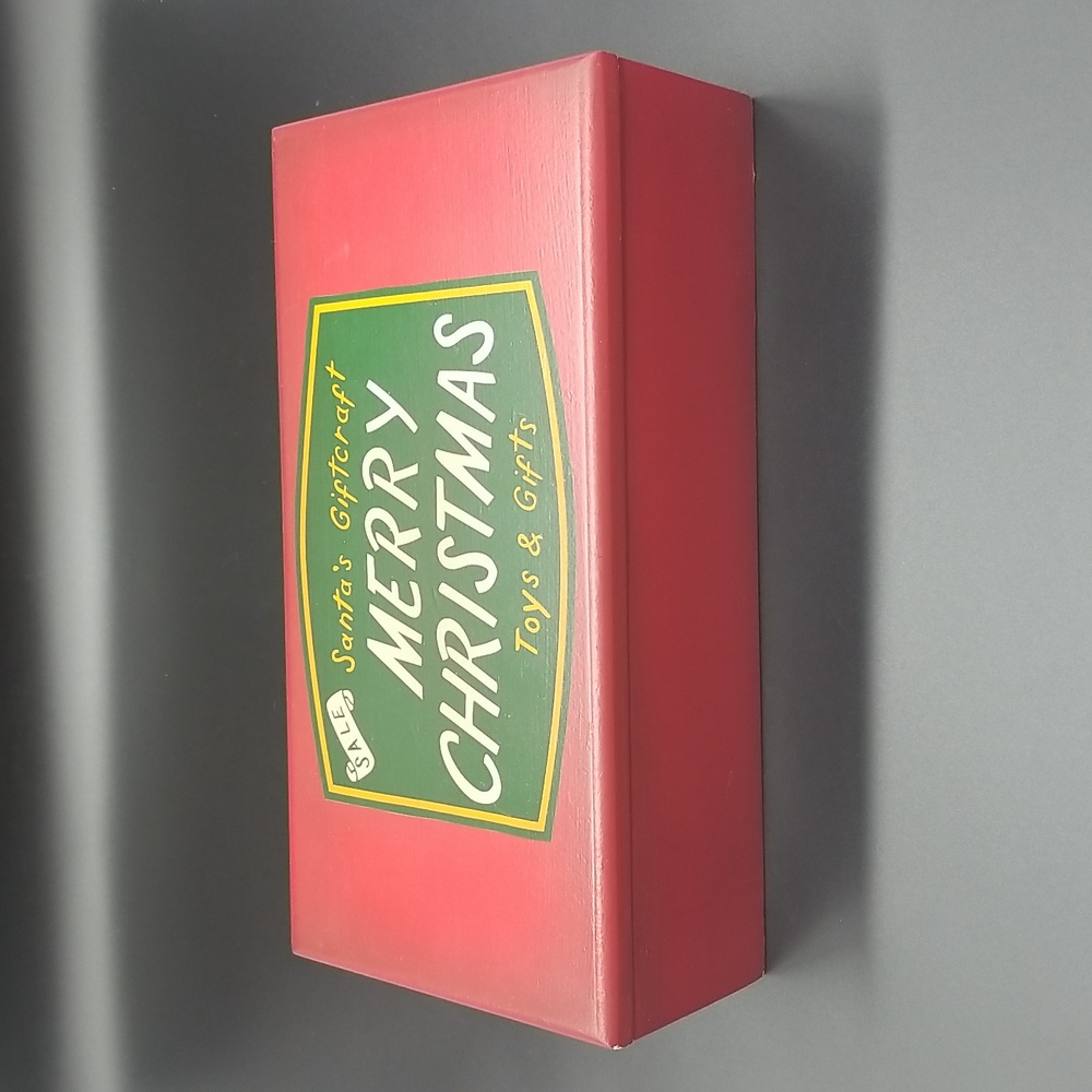 Restoration Hardware "Santa's Giftcraft Merry Christmas Toys & Gifts" Wood Box - Picture 2 of 12